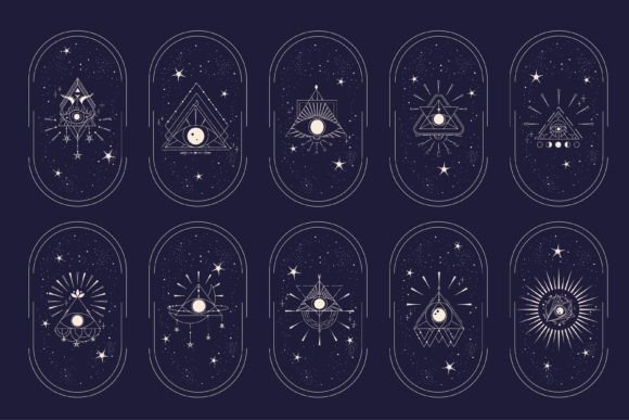 Download Celestial Esoteric Frame Set with Eye - Frame set Collection