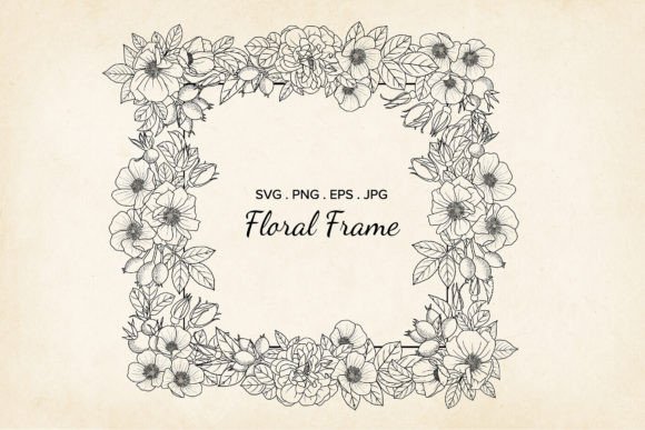Download Hand Drawn Rose Floral Frame, Vector - Premium Resources
