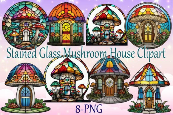 Download Stained Glass Mushroom House Bundle - Mushroom house Collection