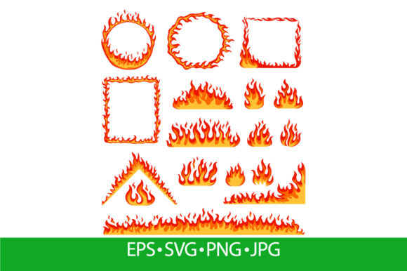 Download Cartoon Fire Frame Set - Premium Resources