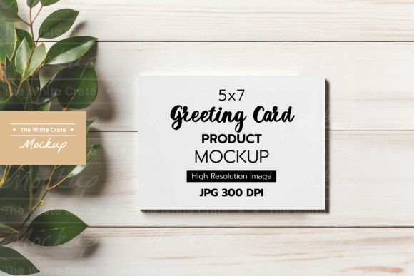 Download 5x7 Greeting Card Mockup, Green Leaves - Greeting card Collection