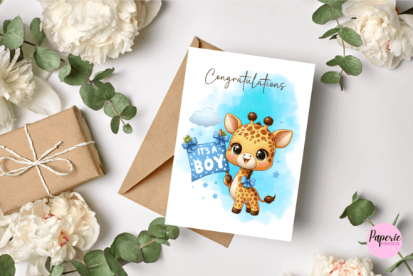 Download It's a Boy Giraffe Greeting Card - Greeting card Collection