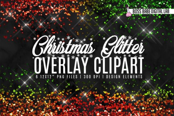 Download Glitter Christmas Overlay Clipart - Christmas overlay Collection