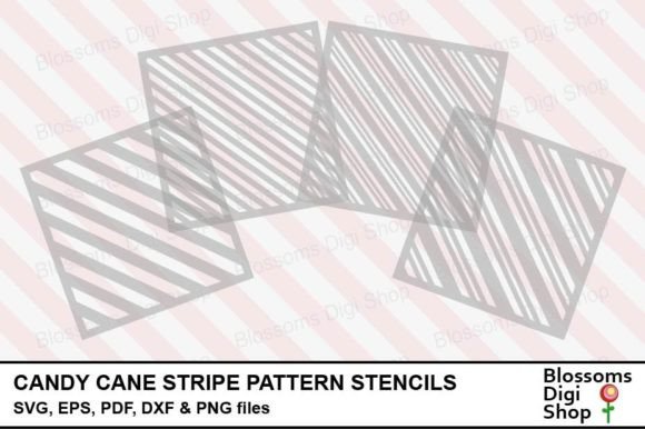 Download Candy Cane Stripe Pattern Stencils - Candy cane Collection