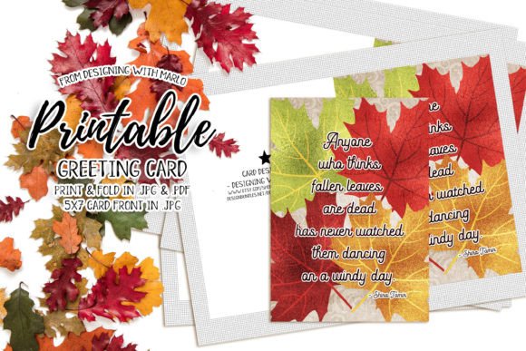 Download Fall Dancing Leaves 5x7 Greeting Card - Greeting card Collection