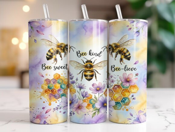Download Bee 20oz Skinny Tumbler Wrap Sublimation - Tumbler wrap sublimation Collection