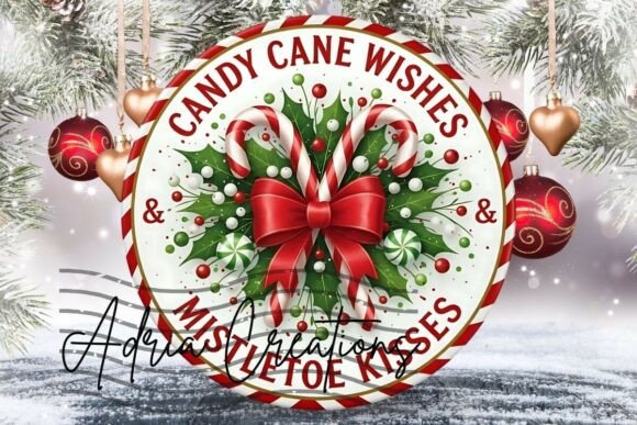 Download Candy Cane Christmas Ornament, Door Sign - Premium Bundle