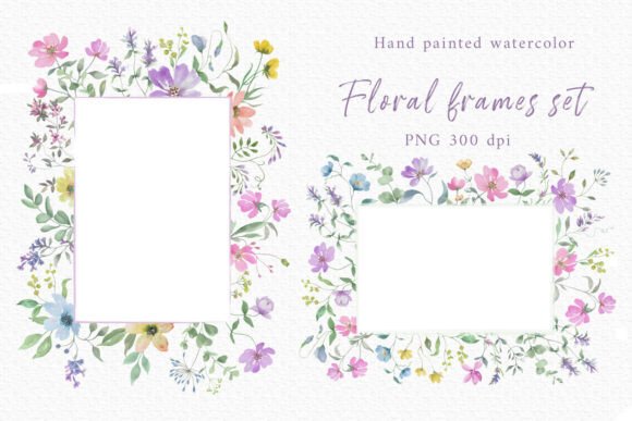 Download Watercolor Floral Frame Set - Frame set Collection