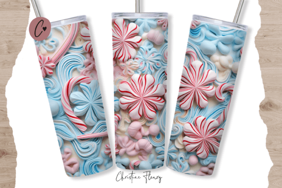 Download 3D Candy Cane Tumbler Wrap PNG - Candy cane Collection