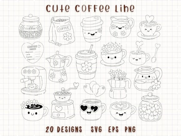 Download Cute Coffee Doodle Hand Drawn Coffee Cup - Coffee cup Collection