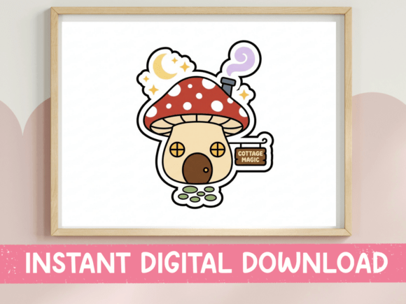 Download Cottage Magic Mushroom House Sticker - Mushroom house Collection
