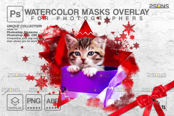 Download Christmas Overlay, Watercolor Masks - Christmas overlay Collection