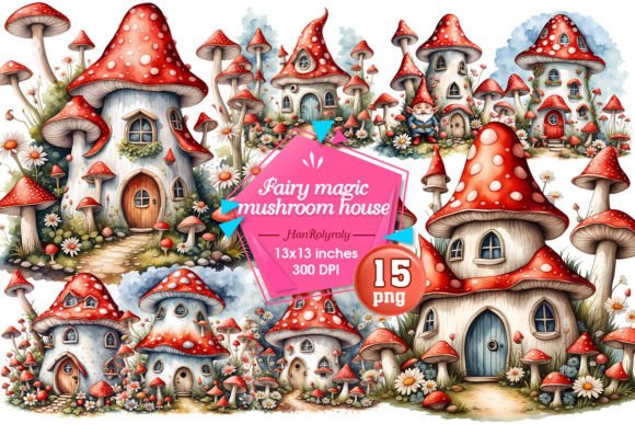 Download Fairy Mushroom House Sublimation Clipart - Mushroom house Collection