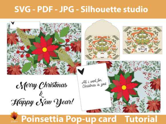 Download Poinsettia Pop-up 5x7 Greeting Card - Greeting card Collection